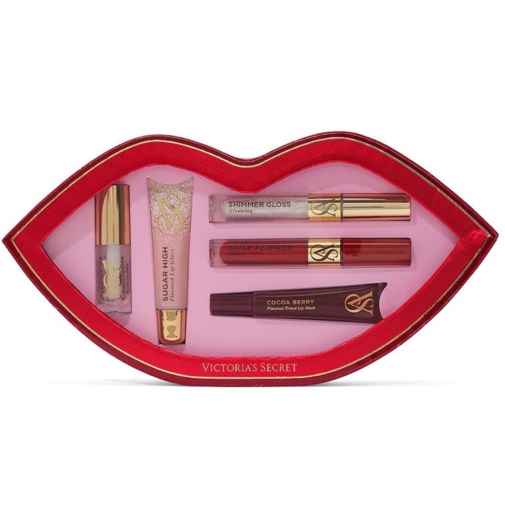 Victoria's Secret Lip Gloss Collection Gift Set Red, Gold & Berry